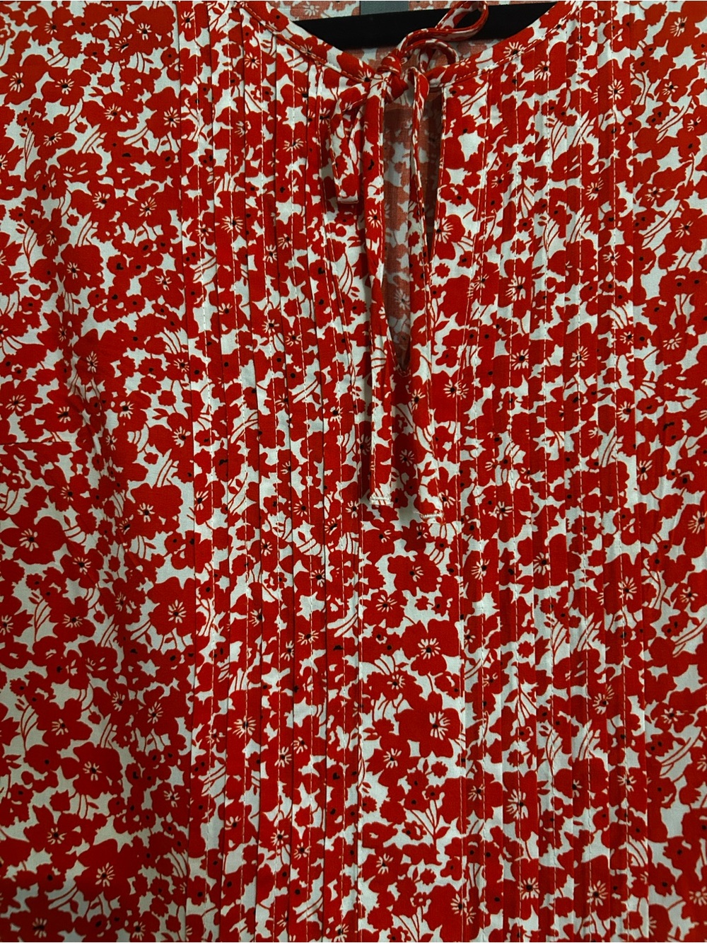 Orange Floral Pleated Women’s Dress
